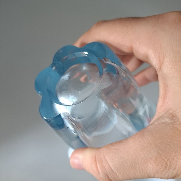 Duncan Miller Glass Canterbury Opalescent Blue Ruffled Rim Vase - Picture 12 of 14